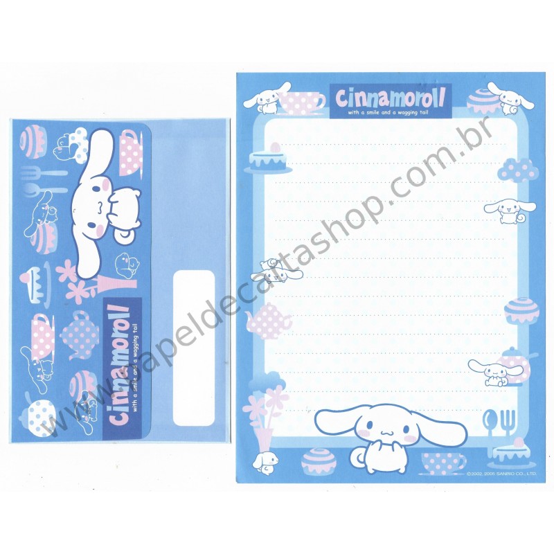 Ano 2005. Conjunto de Papel de Carta Cinnamoroll CAZ Sanrio