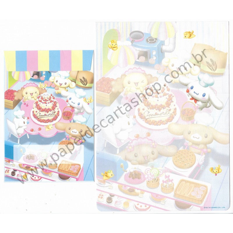 Ano 2004. Conjunto de Papel de Carta Cinnamoroll Party Sanrio