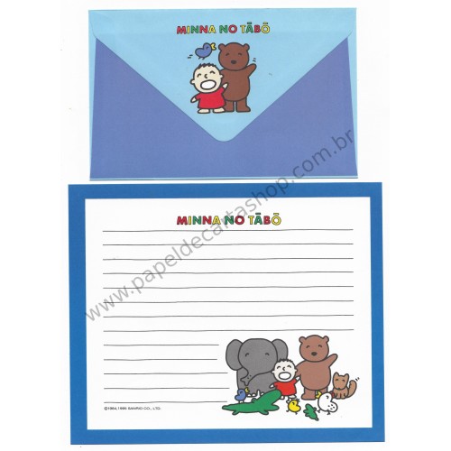 Ano 1995. Conjunto de Papel de Carta Minna no Tabo CAZ Sanrio