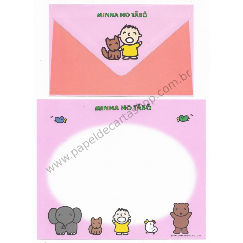 Ano 1995. Conjunto de Papel de Carta Minna no Tabo CRS Sanrio