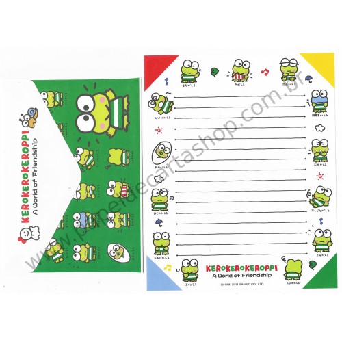 Ano 2011. Conjunto de Papel de Carta Keroppi Friendship Sanrio