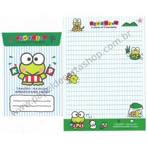 Ano 2011. Conjunto de Papel de Carta Keroppi Friendship2 Sanrio