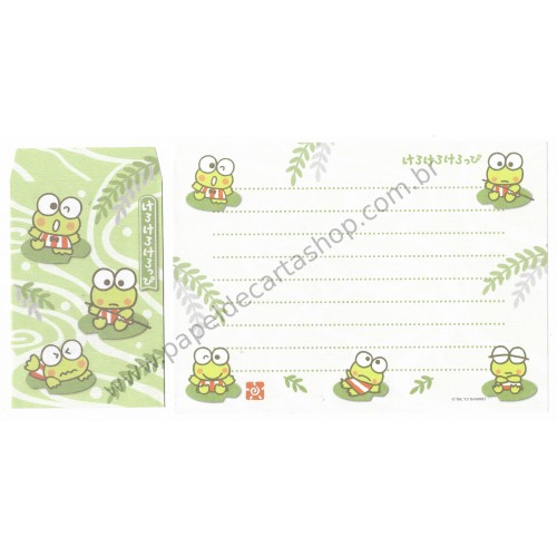 Ano 2013. Conjunto de Papel de Carta Keroppi Made In Japan Sanrio