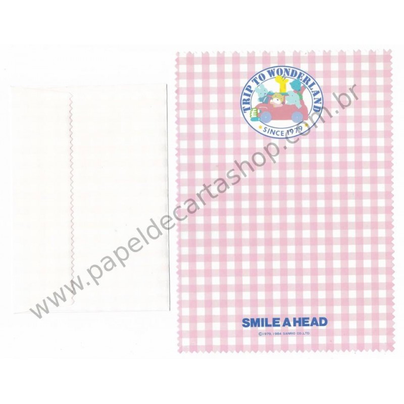 Ano 1984. Conjunto de Papel de Carta Trip to Wonderland XRS Antigo (Vintage) Sanrio