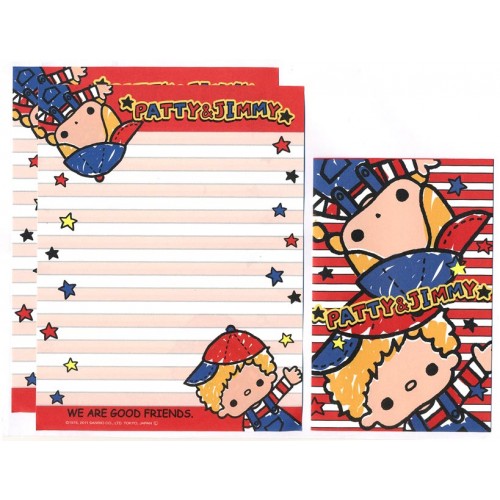 Ano 2011. Kit 4 Conjuntos de Papel de Carta Patty & Jimmy Good Friends 4VM Sanrio