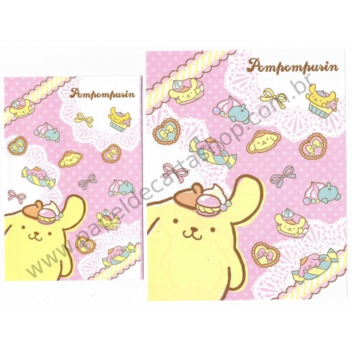 Ano 2014. Conjunto de Papel de Carta Pompompurin CRS Sanrio