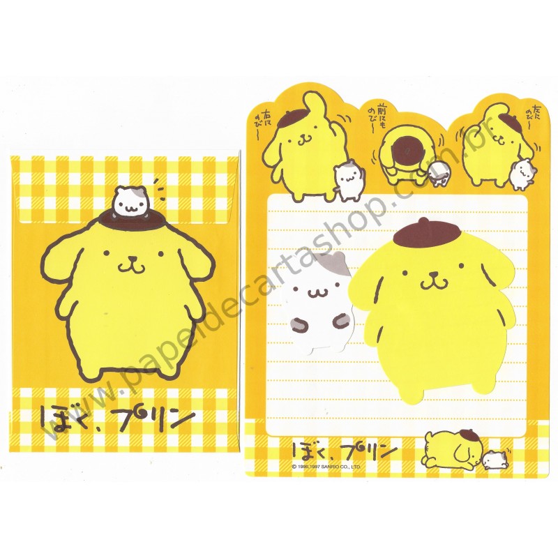 Ano 1997. Conjunto de Papel de Carta Pompompurin DC - Sanrio