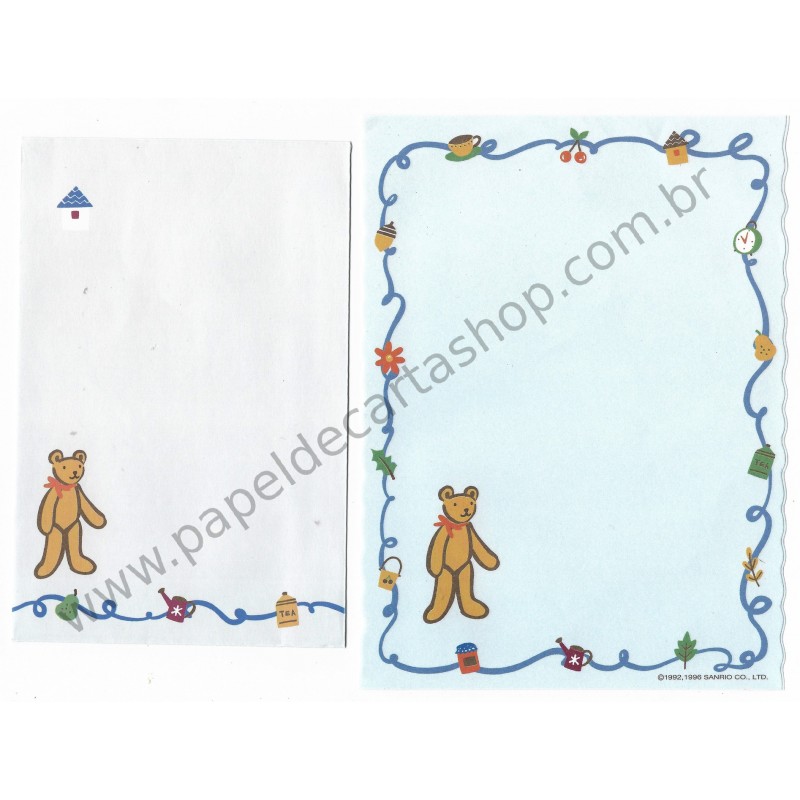 Ano 1996. Conjunto de Papel de Carta Honeyfield CAZ Sanrio