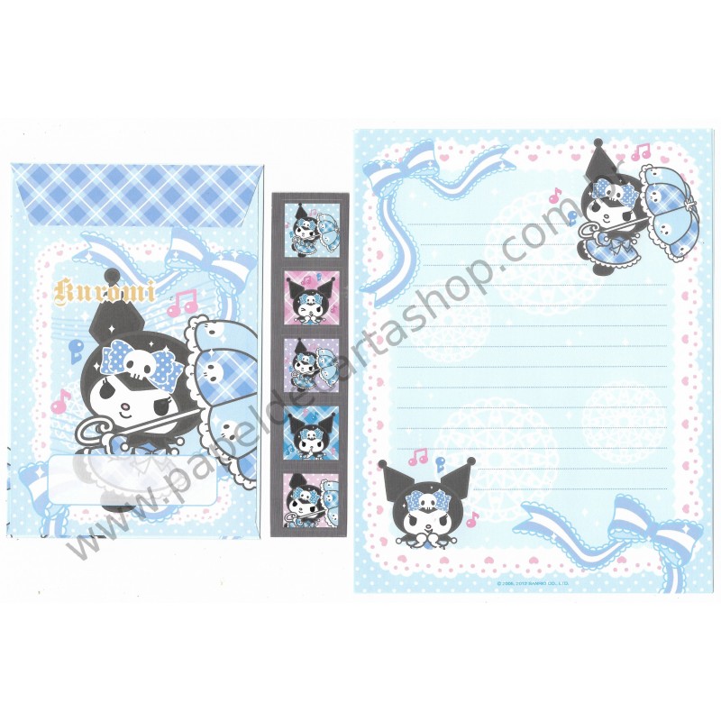 Ano 2012. Conjunto de Papel de Carta Kuromi CAZ Sanrio