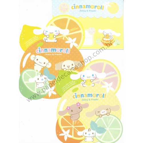 Ano 2009. Conjunto de Papel de Carta Cinnamoroll Juicy & Fresh Sanrio