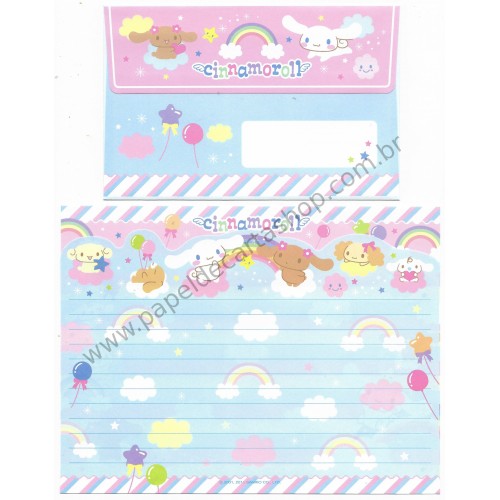 Ano 2011. Conjunto de Papel de Carta Cinnamoroll Arco-Iris Sanrio