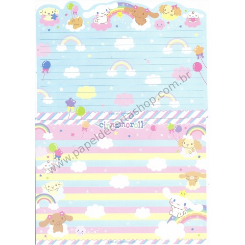 Ano 2011. Conjunto de Papel de Carta Cinnamoroll Arco-Iris Sanrio