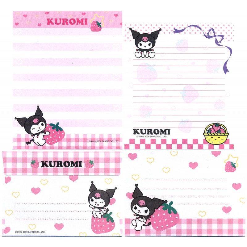 Ano 2009. Conjunto de Papel de Carta Kuromi DUO1 Sanrio