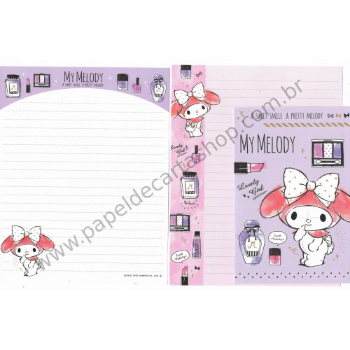 Ano 2016. Kit 2 Conjuntos de Papel de Carta My Melody Pretty Sanrio