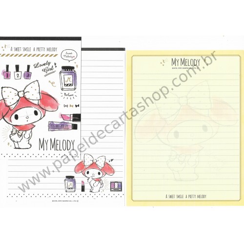 Ano 2016. Kit 2 Conjuntos de Papel de Carta My Melody Pretty Sanrio