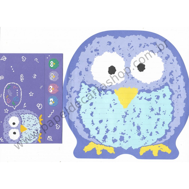 Ano xxxx. Conjunto de Papel de Carta OWL Antigo (Vintage) Sanrio