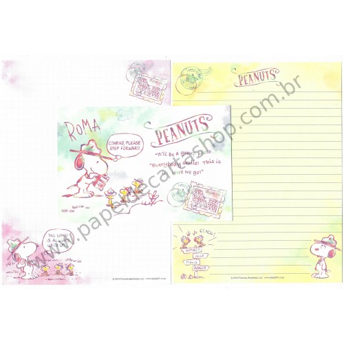 Kit 2 Conjuntos de Papel de Carta Snoopy The Wind Peanuts LCC 2016