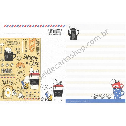 Kit 2 Conjuntos de Papel de Carta Snoopy Coffee Peanuts LCC 2016
