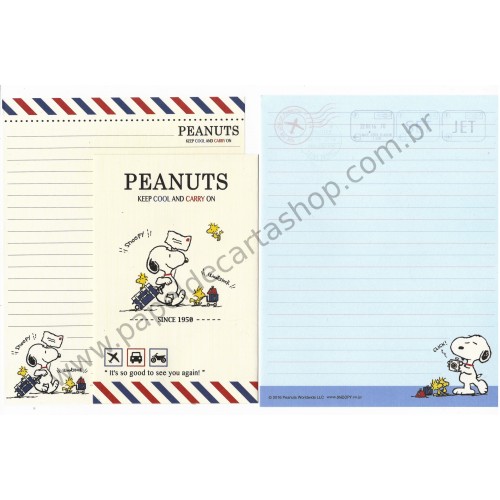Kit 2 Conjuntos de Papel de Carta Snoopy Keep Cool Peanuts LCC 2016