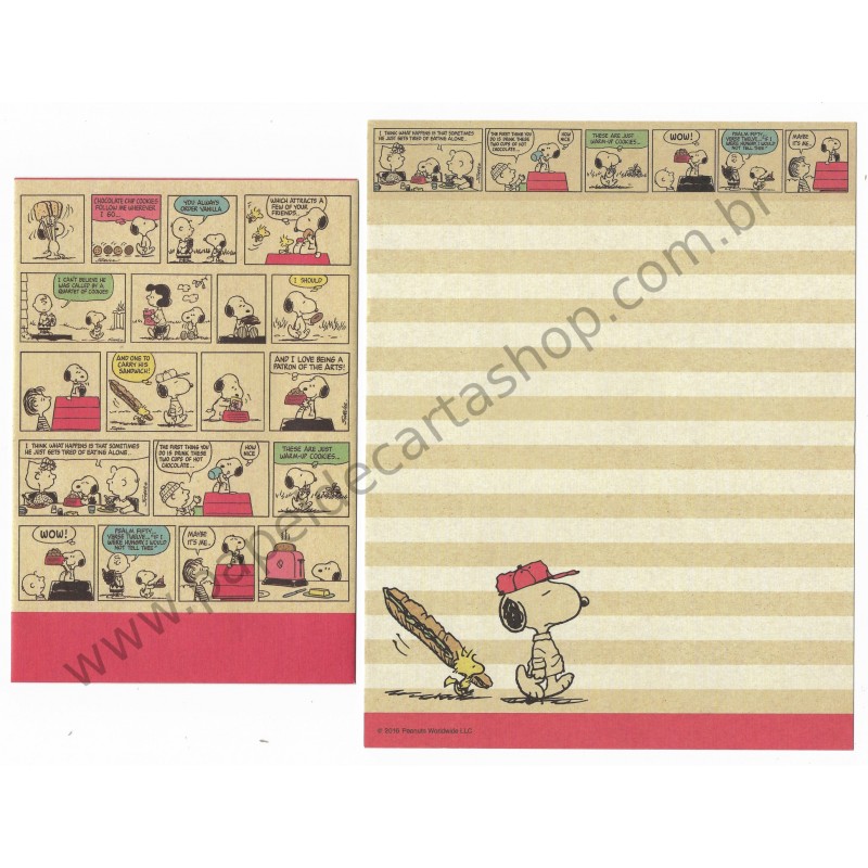 Conjunto de Papel de Carta Snoopy Pen Peanuts LCC 2016