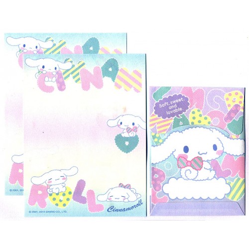 Ano 2014. Conjunto de Mini-Papel de Carta Cinnamoroll Lovable - Sanrio