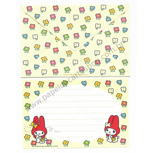 Ano 1997. Conjunto de Papel de Carta Pequeno My Melody CAM Antigo (Vintage) Sanrio