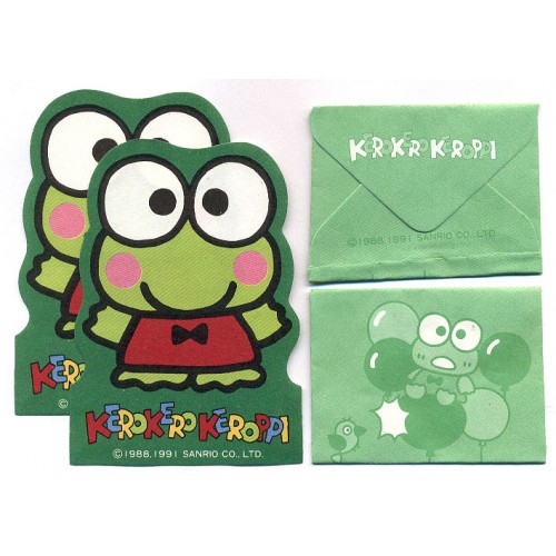 Ano 1991. Conjunto de MICRO-Papel de Carta KeroKeroKeroppi Vintage Sanrio