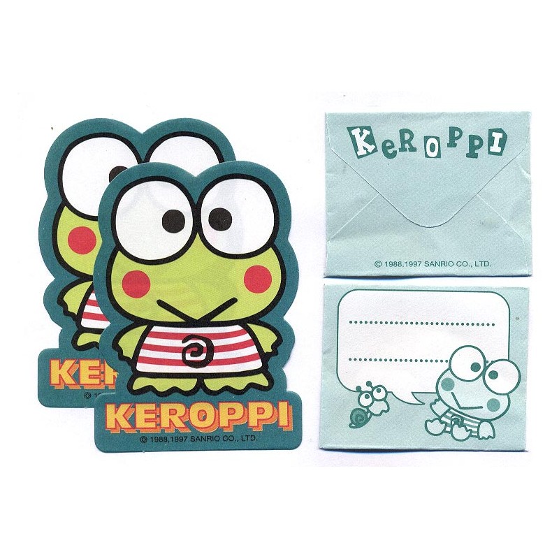 Ano 1997. Conjunto de MICRO-Papel de Carta KeroKeroKeroppi Vintage Sanrio