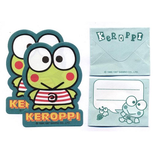 Ano 1997. Conjunto de MICRO-Papel de Carta KeroKeroKeroppi Vintage Sanrio