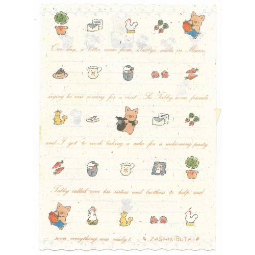 Ano 1989. Conjunto de Papel de Carta Zashikibuta CBE Antigo (Vintage) Sanrio