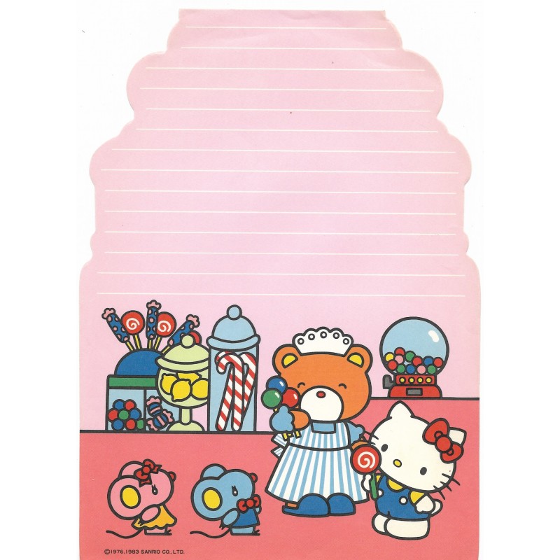 Ano 1983. Papel de Carta Hello Kitty Candy Shop Sanrio