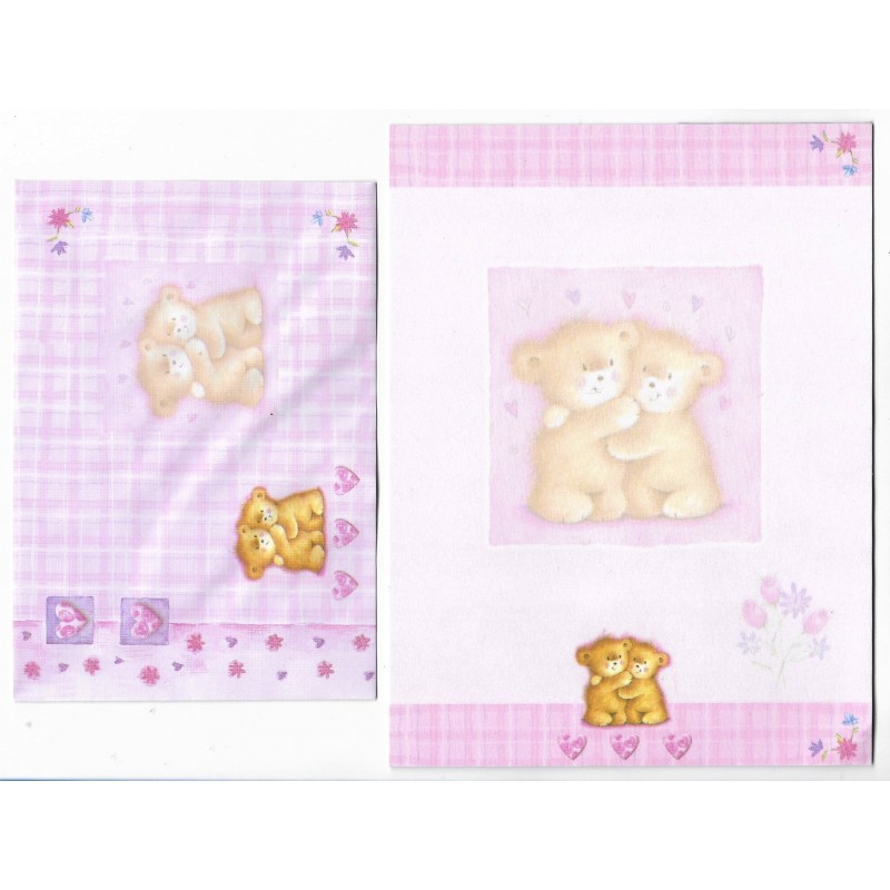 Conjunto de Papel de Carta Importado Bears KIKY Indonésia