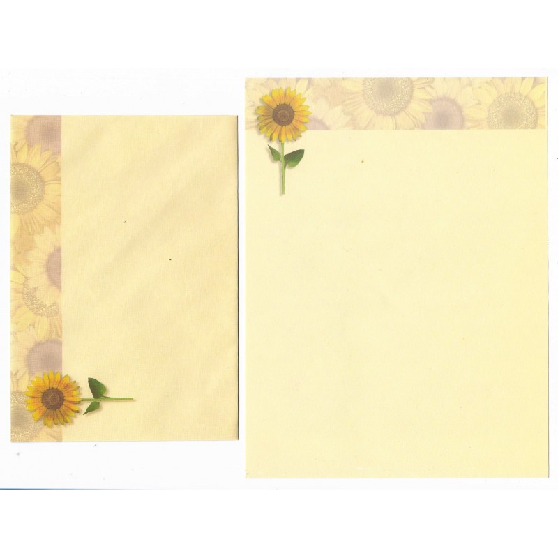 Conjunto de Papel de Carta Importado Sunflower KIKY Indonésia