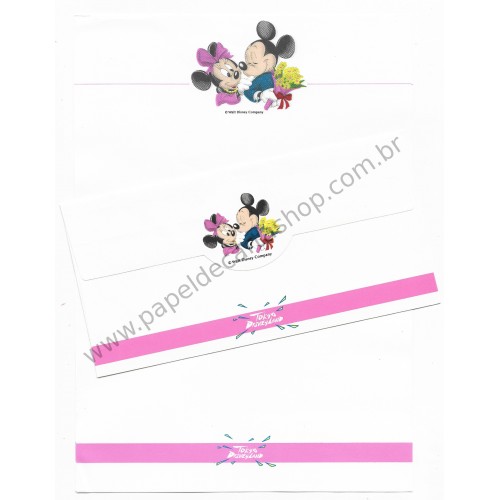 Conjunto de Papel de Carta ANTIGO VINTAGE Disney Tokyo Disneyland