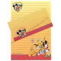 Conjunto de Papel de Carta Antigo Importado Disney Mickey & Pluto
