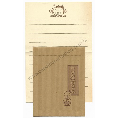 Ano 1987. Conjunto de Papel de Carta Umeya Zakkaten Vintage Sanrio