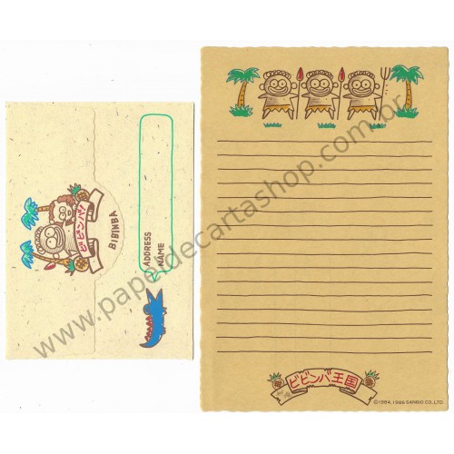 Ano 1986. CARDS & Conjunto de Papel de Carta Antigo Vintage Bibinba Sanrio