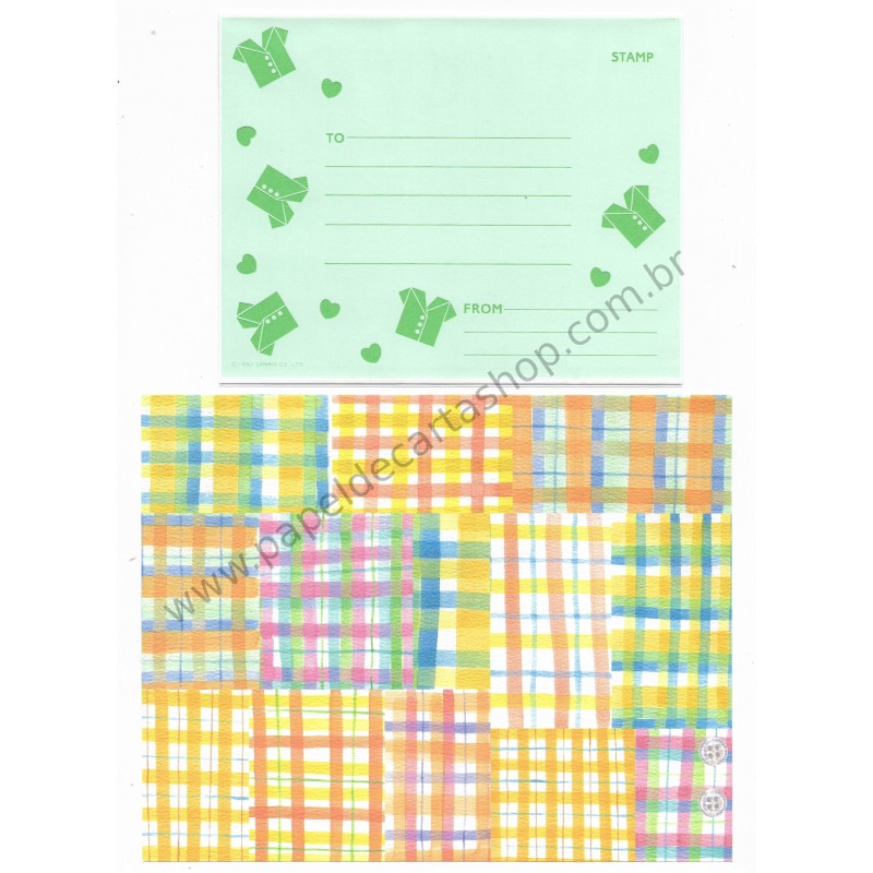 Ano 1992. Conjunto de Papel de Carta Questina CVD Vintage Sanrio