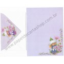 Conjunto de Papel de Carta Antigo Importado Victoria Plum CLL