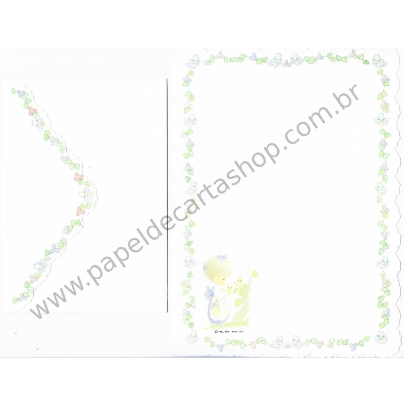 Conjunto de Papel de Carta Antigo Importado Precious Moments REC