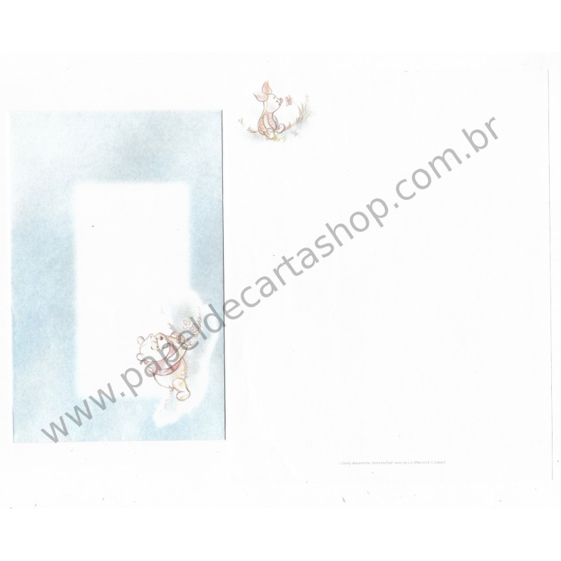 Conjunto de Papel de Carta Disney Winnie The Pooh (AZUL)