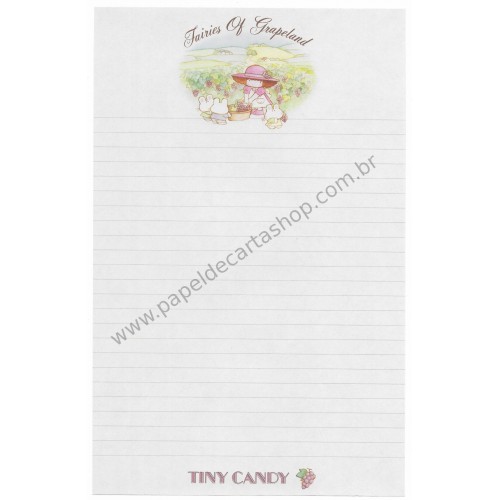 Papel de Carta AVULSO Antigo (Vintage) Tiny Candy Fairies Of Grapeland - Victoria Fancy Gakken