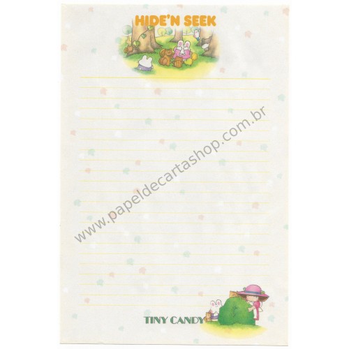 Papel de Carta AVULSO Antigo (Vintage) Tiny Candy Hide'n Seek Amarelo - Victoria Fancy Gakken