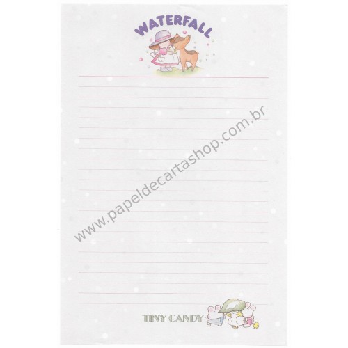 Papel de Carta AVULSO Antigo (Vintage) Tiny Candy Waterfall Rosa - Victoria Fancy Gakken