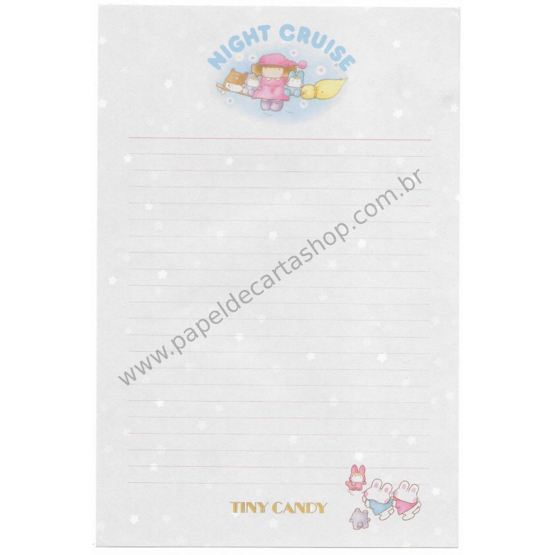 Papel de Carta AVULSO Antigo (Vintage) Tiny Candy Night Cruise Lilás - Victoria Fancy Gakken