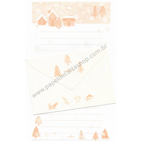 Conjunto de Papel de Carta Antigo (Vintage) Winter Fun - Hallmark