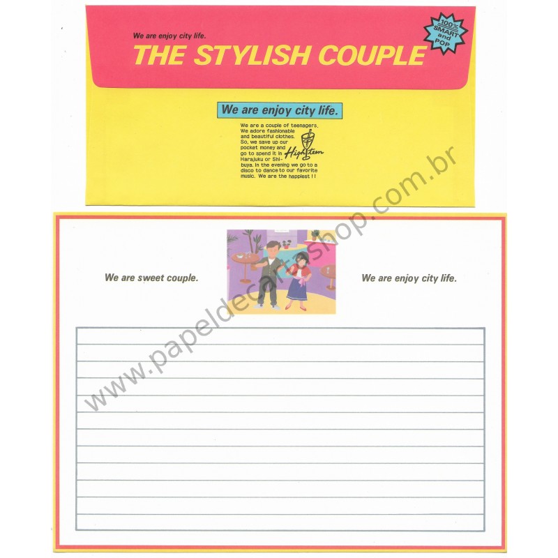 Conjunto de Papel de Carta Antigo (Vintage) The Stylish Couple CVM