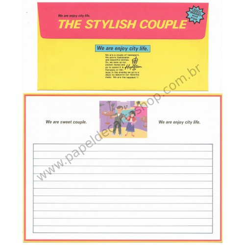 Conjunto de Papel de Carta Antigo (Vintage) The Stylish Couple CVM