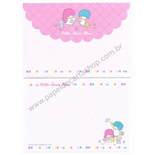 Ano 2001. Kit 2 Conjuntos de Papel de Carta Little Twin Stars R&A Vintage Sanrio