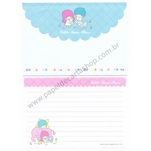 Ano 2001. Kit 2 Conjuntos de Papel de Carta Little Twin Stars R&A Vintage Sanrio